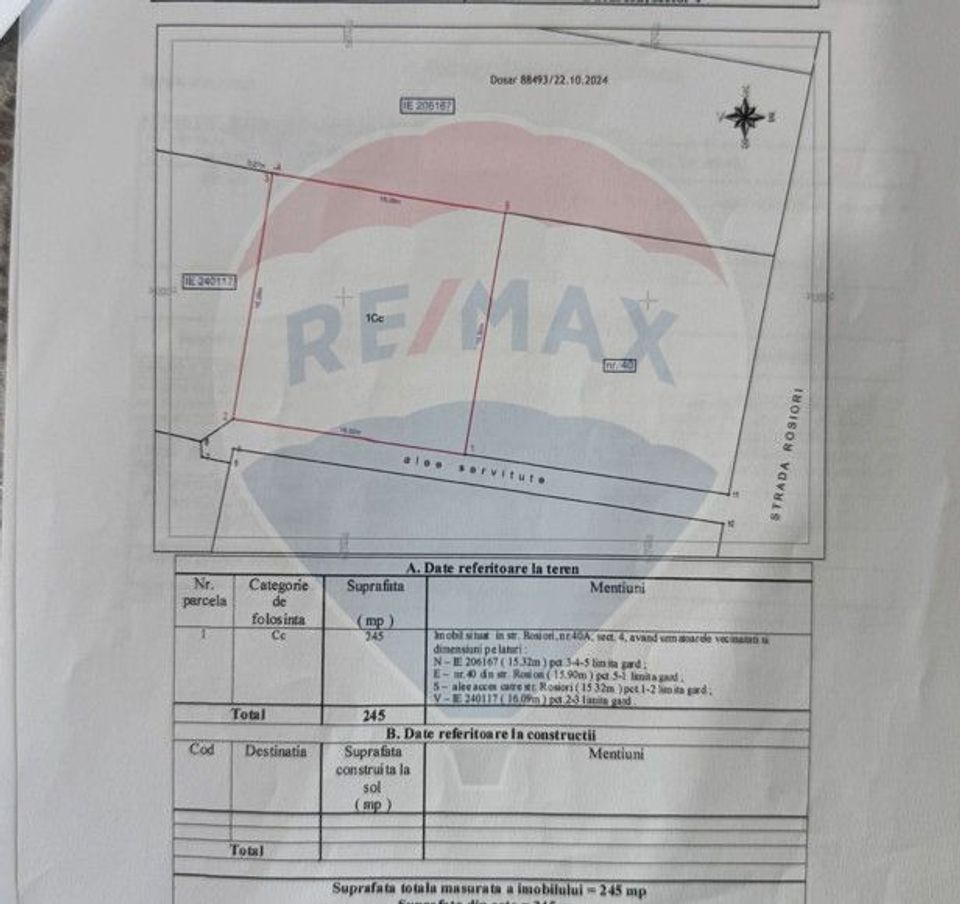 Land 245sqm Strada Rosiori