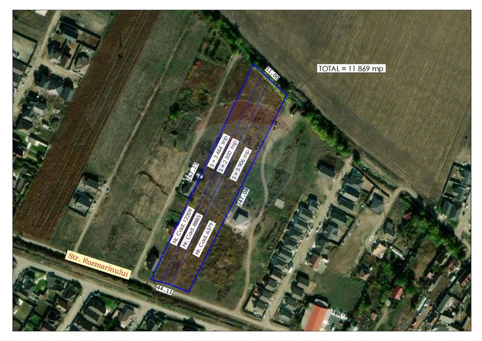 Land 11,870sqm Santandrei / Strada Rozmarinului