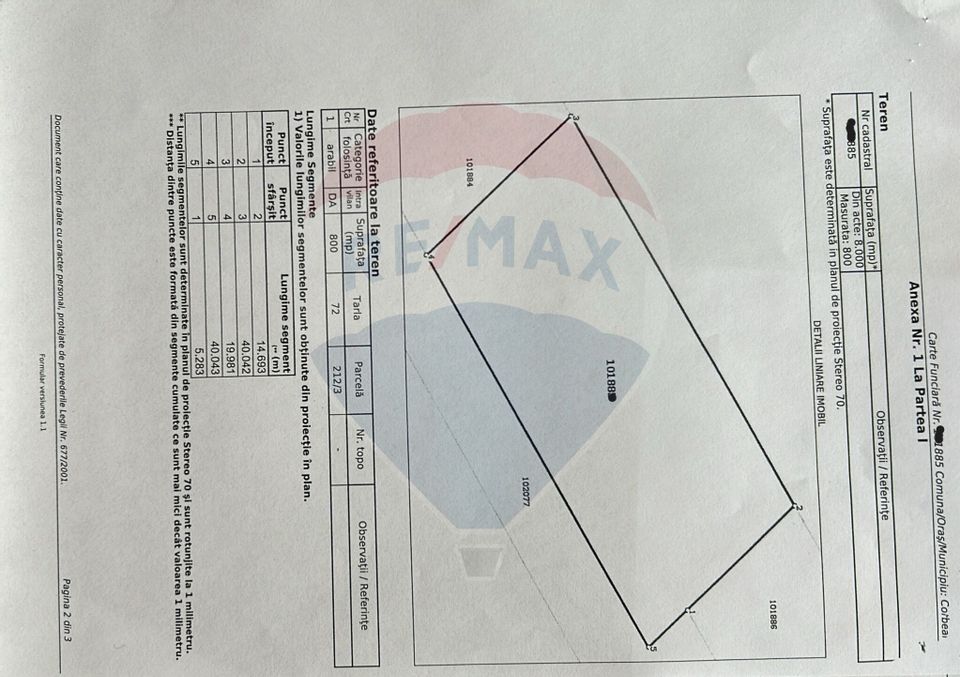 Land 1,070sqm Corbeanca / Strada Ghioceilor