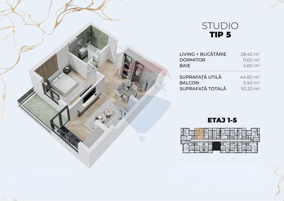 2 room Apartment for sale, Central area