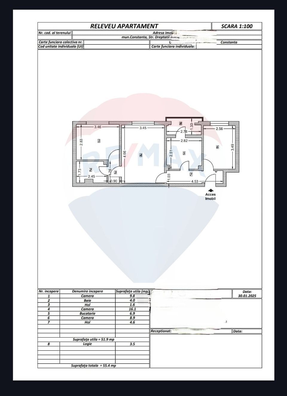 Apartament cu 3 camere de vânzare în zona Inel II Constanta