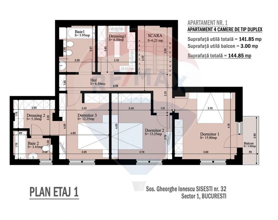 Duplex ground floor GF + 1 + courtyard with 165 sqm for sale SISESTI