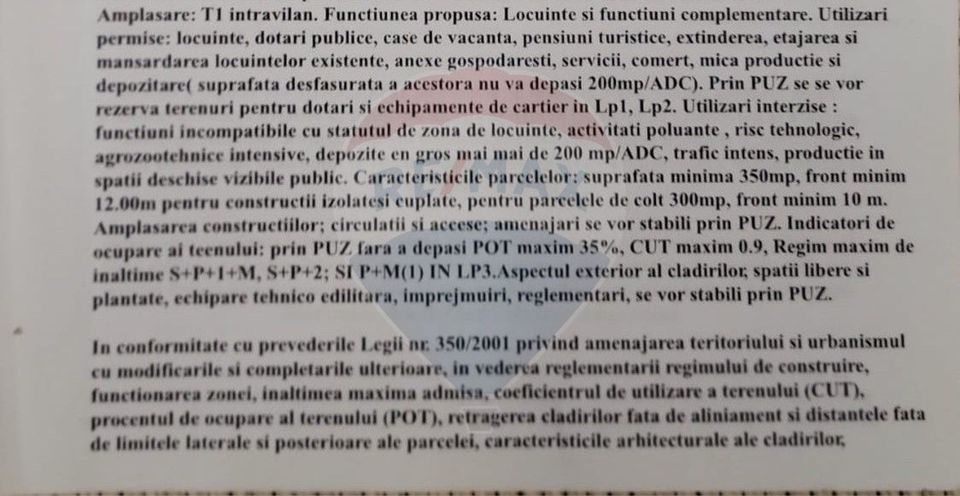 Land 9,605sqm Sub Coasta / Strada Principala