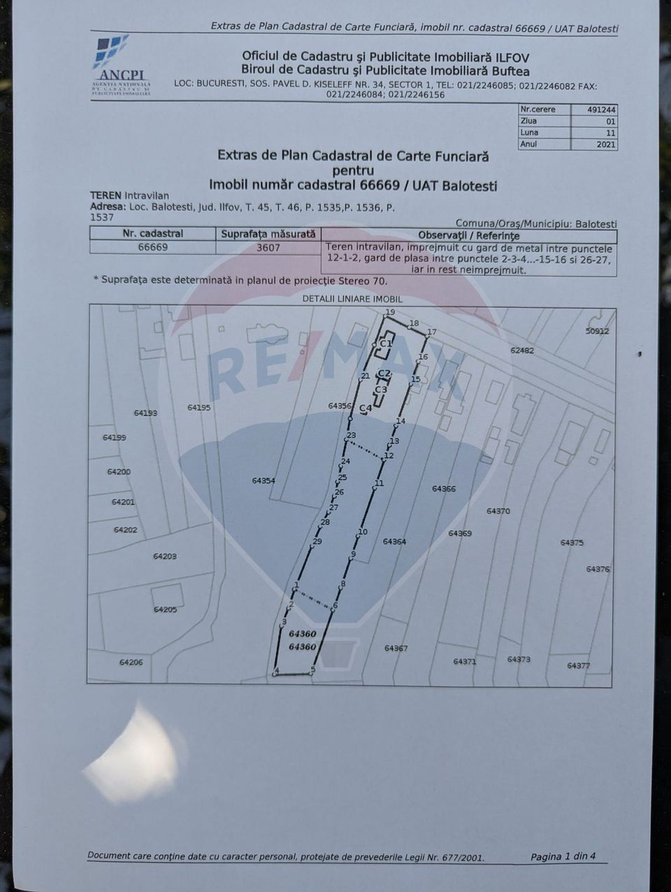 Teren intravilan de inchiriat  - 3.600mp Șoseaua Unirii – Balotești