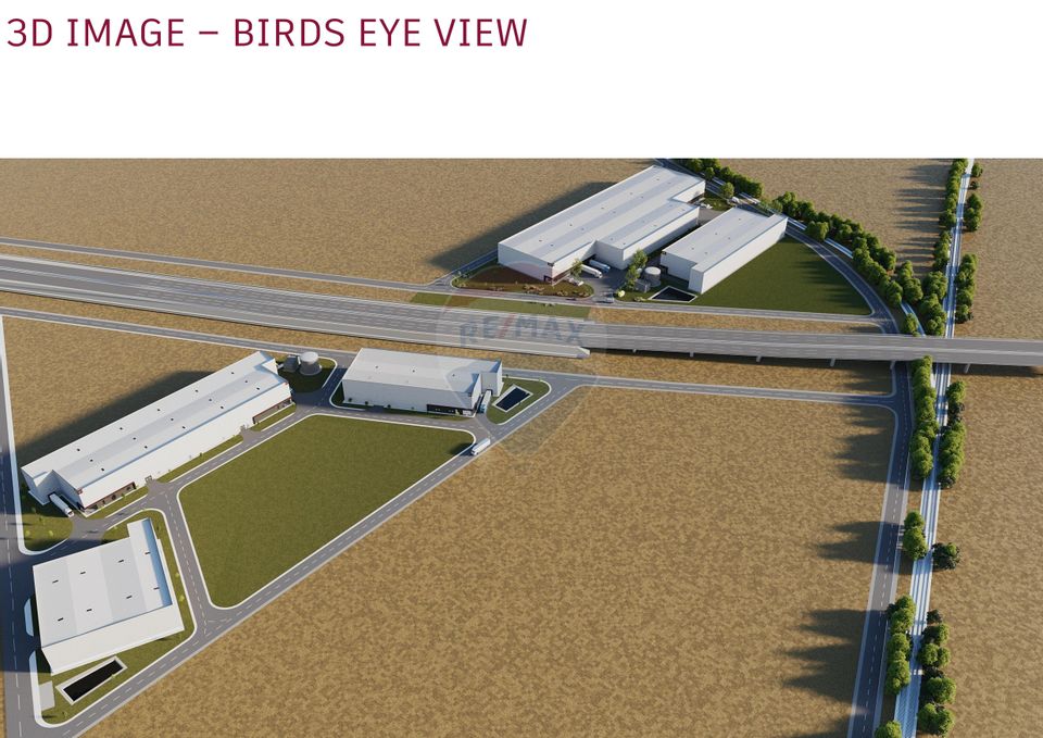 Teren logistic, PUZ aprobat, 7,63 ha, platforme + hale 23.396 mp. A0