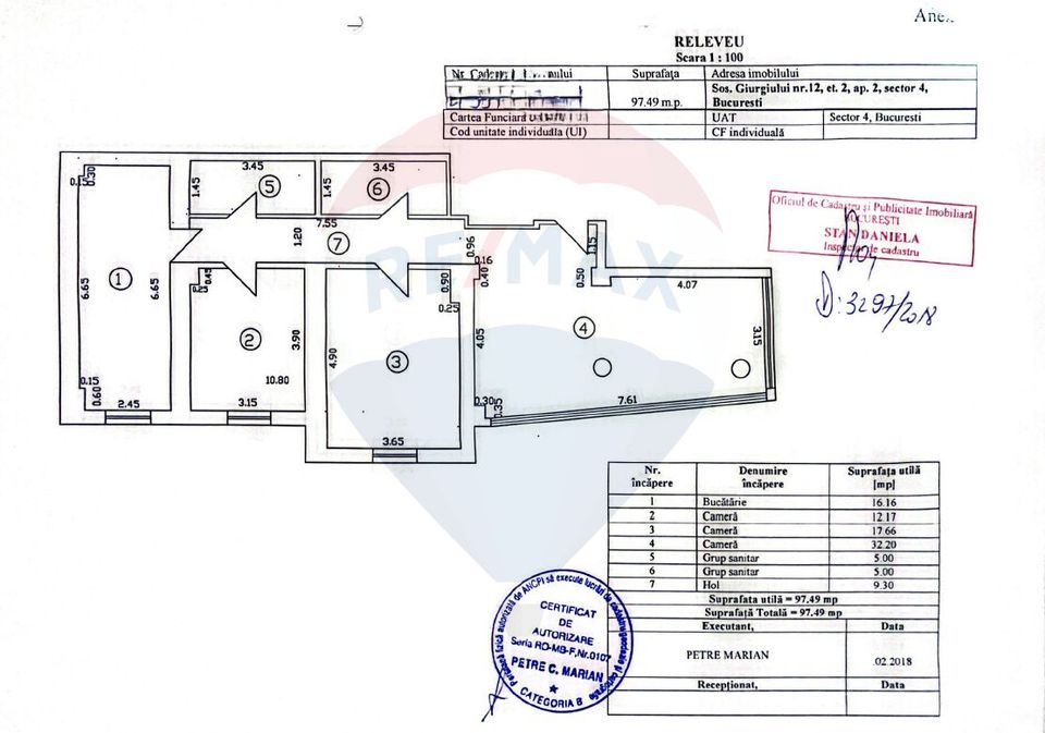 Apartament 3 camere, 97 mp, nemobilat, metrou Eroii Revolutiei