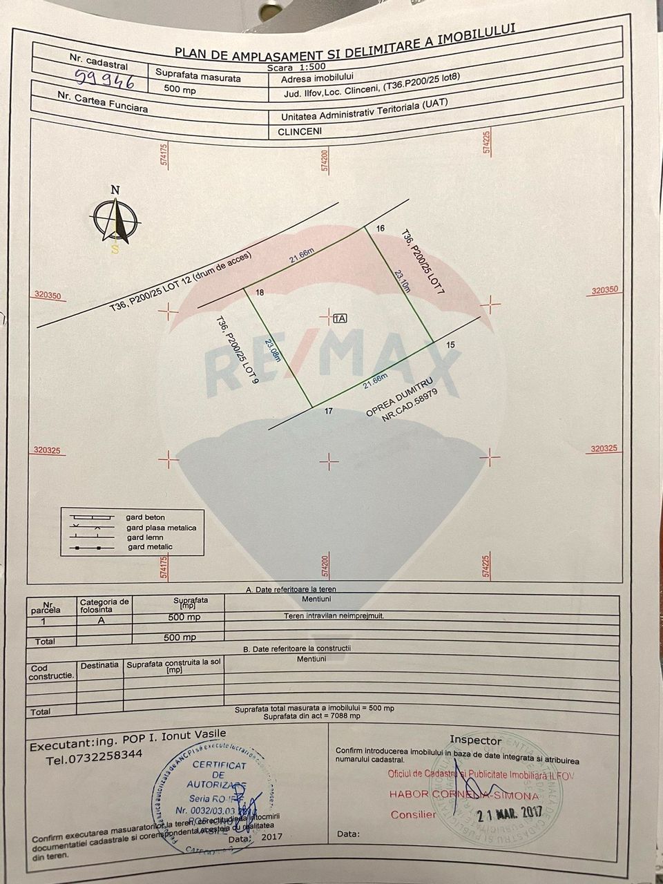 Land 598sqm Clinceni / Strada Stadionului