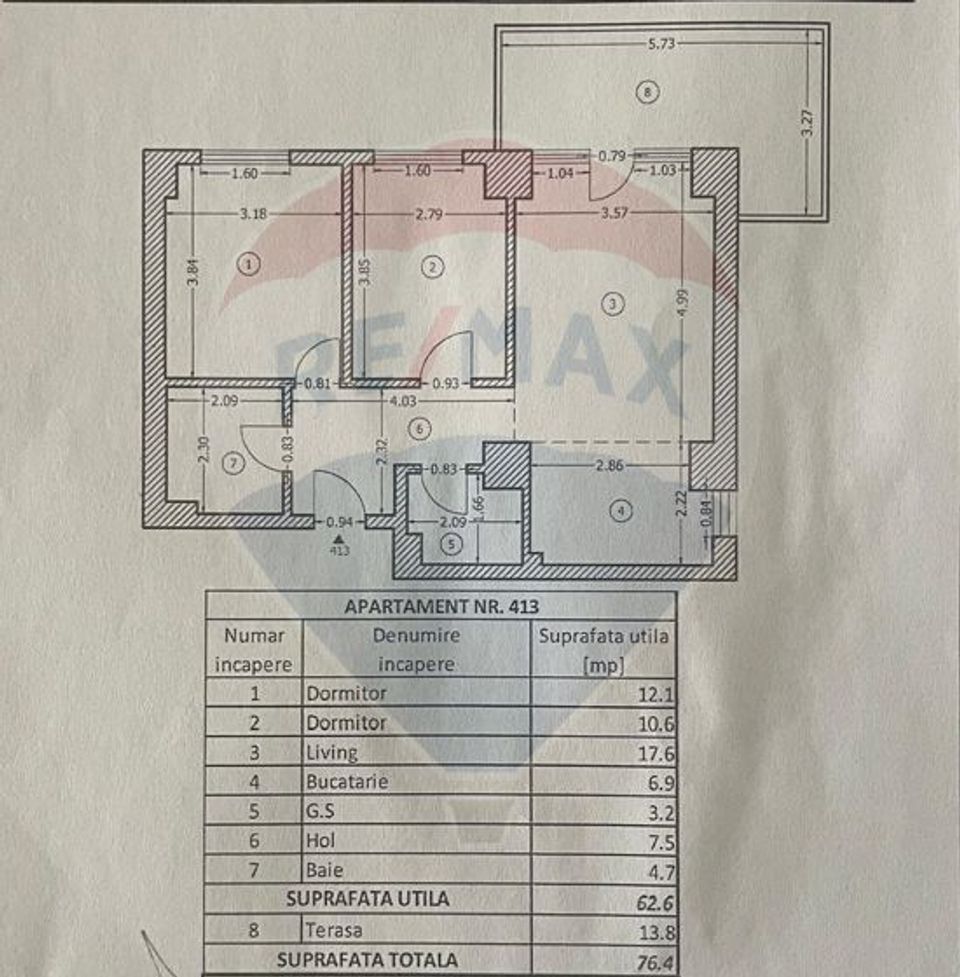 Apartament cu 3 camere de vanzare in zona Viilor