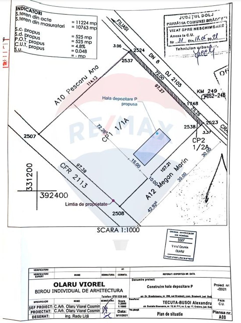 Land 10,763sqm Bradesti / Drumul Tarlaua 111