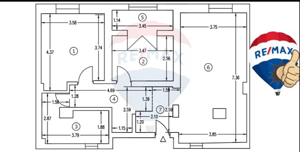 Oaza verde din mijlocul orașului – apartament de 3 camere de vânzare