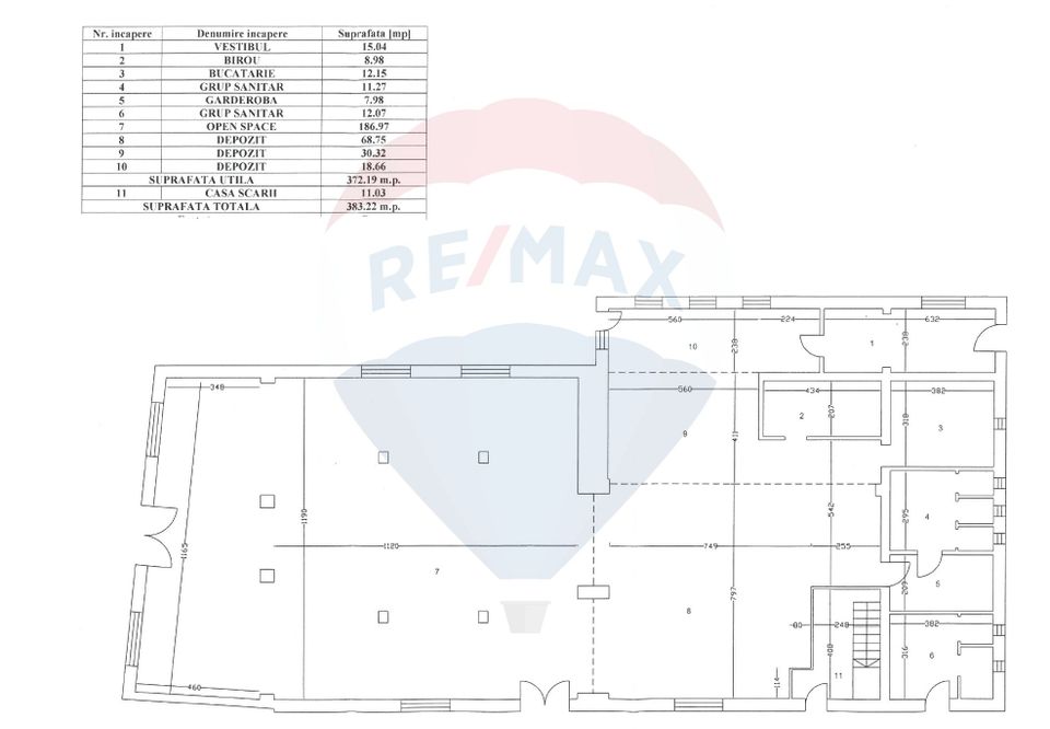 Spațiu comercial de 372 mp parcare 40 locuri + opțiune extindere