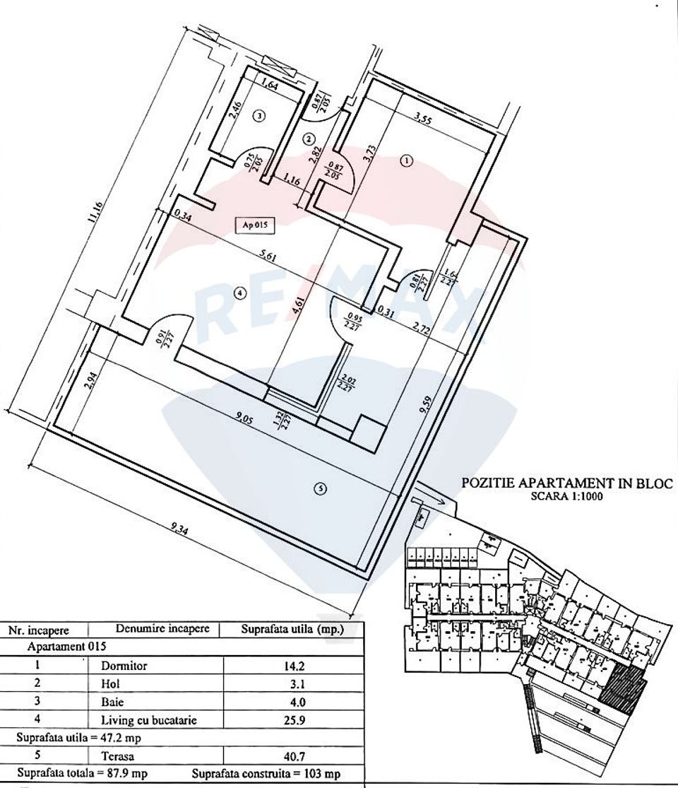 Apartament in Sinaia 2 camere cu terasă de 40,7 mp – Green Future