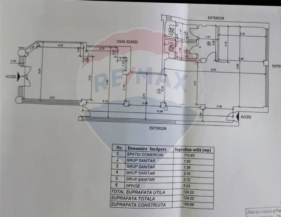 124.22sq.m Commercial Space for rent, Central area