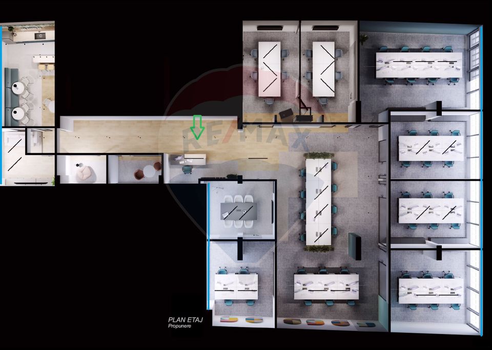 400sq.m Office Space for rent, Andrei Muresanu area