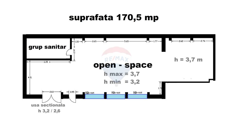 170.5sq.m Industrial Space for sale, Uzina 2 area