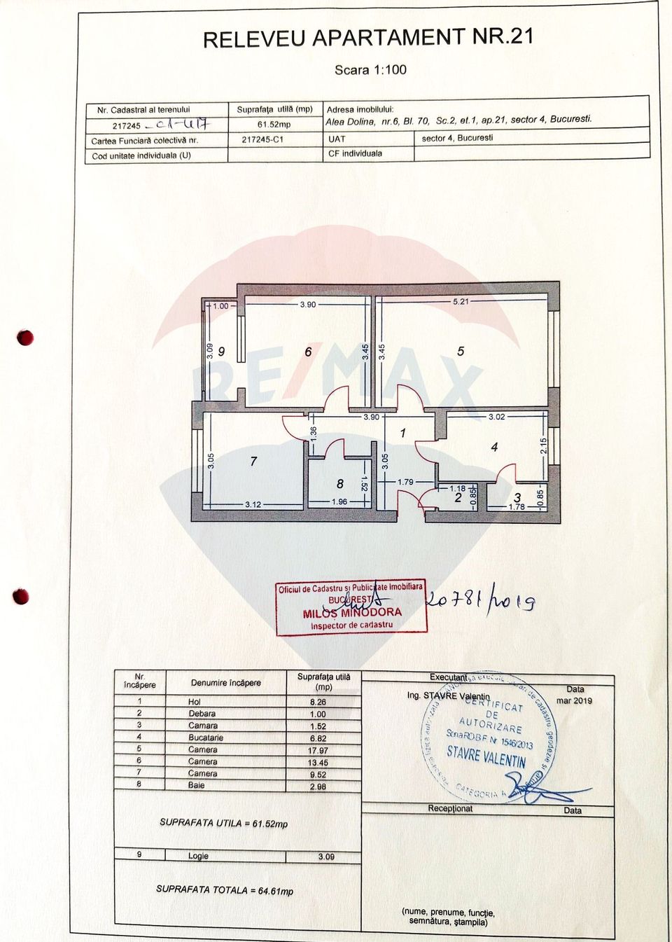 Quiet 3-room apartment for sale in Brancoveanu area