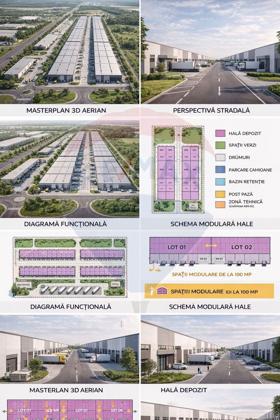 Hale industriale noi de inchiriat – spatii modulare 100–560 mp