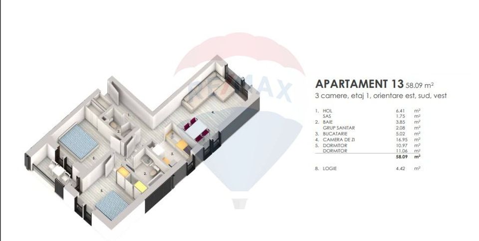 3 room Apartment for sale