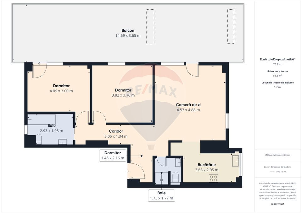 3 room Apartment for sale, Timpuri Noi area