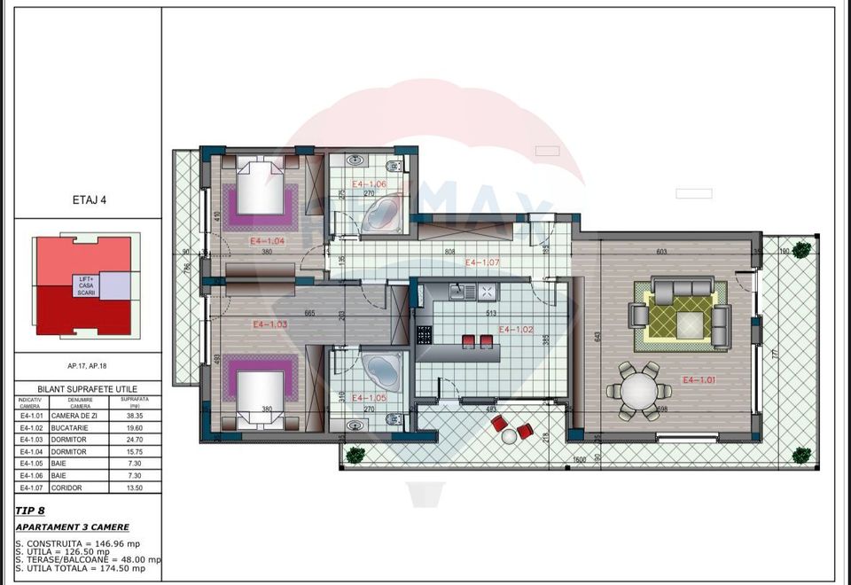 3 room Apartment for sale