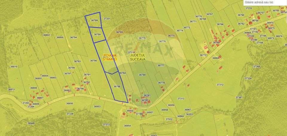 Teren parțial intravilan 30,930 mp Poiana Stampei-DN E58, Suceava