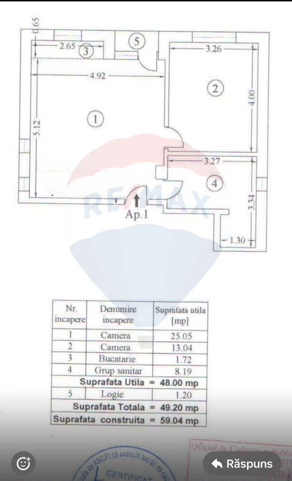2 room Apartment for sale, Bd. Laminorului area