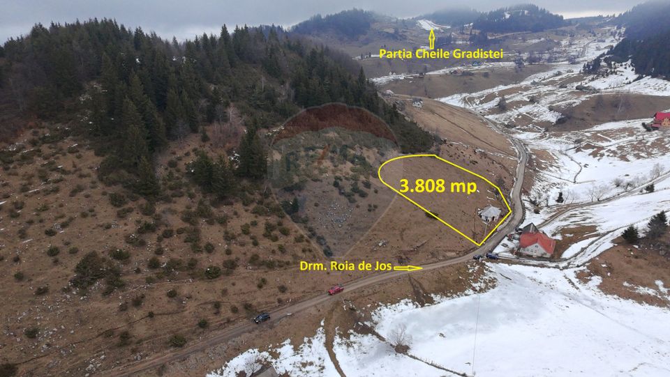 Teren 3808mp+Casă Fundata, Brașov - Cheile Grădiștei - Drum asfaltat