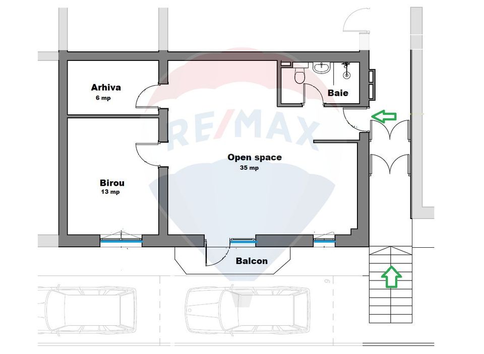 60sq.m Office Space for rent, Gheorgheni area