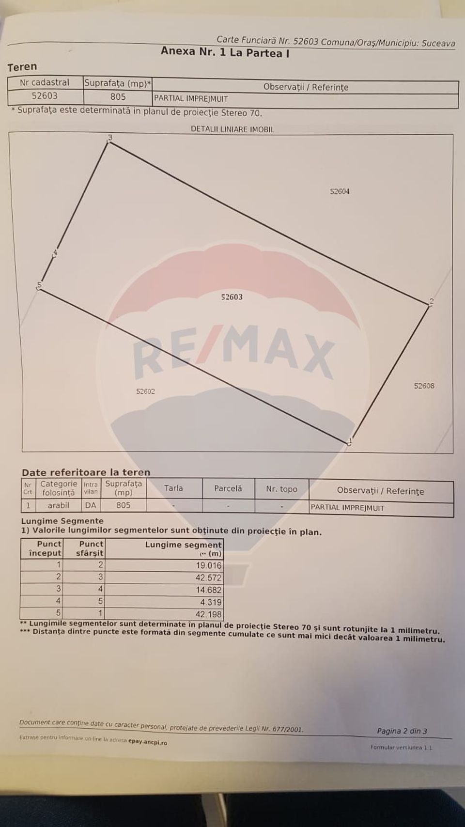 Teren intravilan, 805 mp cu certificat de urbanism, Burdujeni