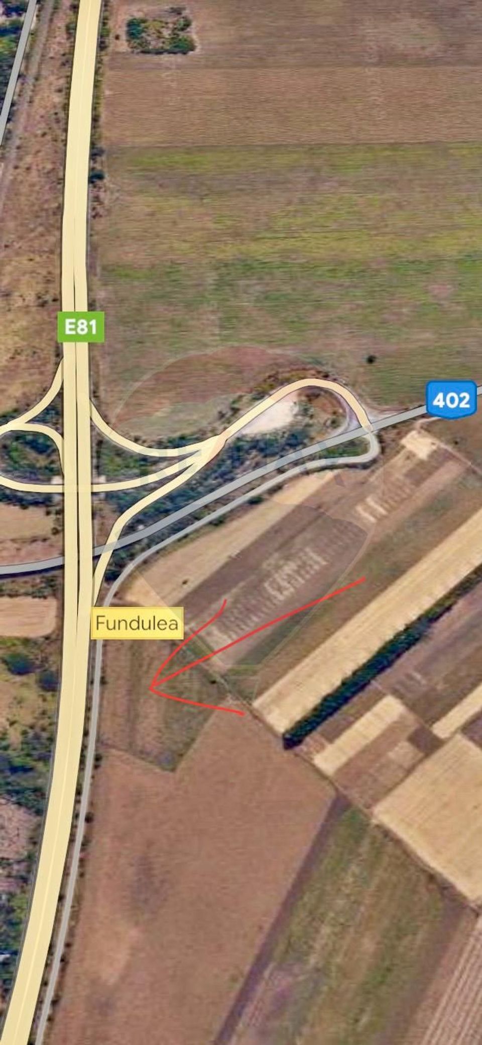 Teren 17.112 mp de vanzare Fundulea Autostrada Soarelui, A2