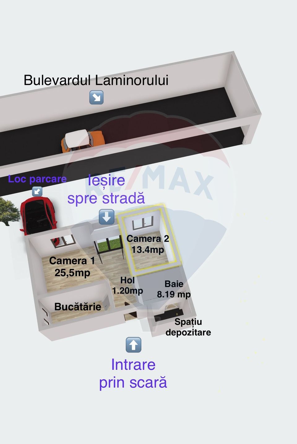 2 room Apartment for sale, Bd. Laminorului area