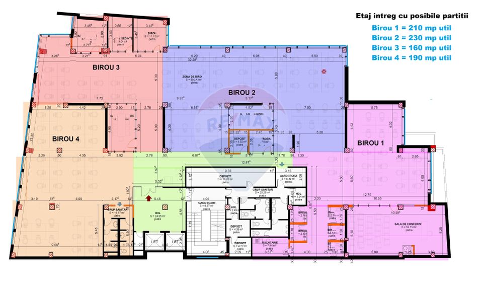 Spatiu birouri de închiriat 230 mp Central. Comision 0%