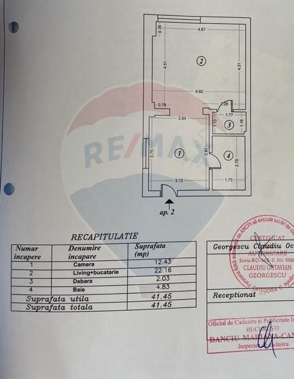 Apartament 2 camere | Demisol inalt | Damaroaia