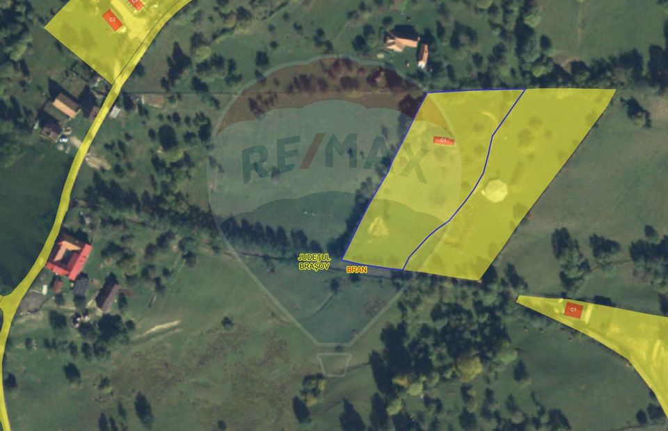 Land with utilities, 5,495sqm Bran - panoramic view, near Bran Castle