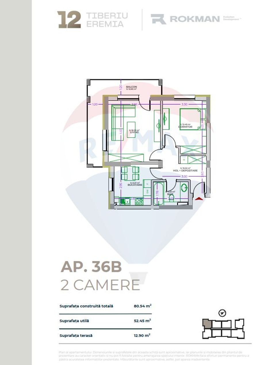 Apartament 2 camere decomandat | 2 parcari si boxa | ROKMAN