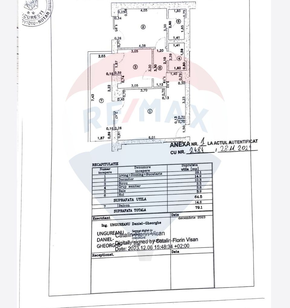 Apartament cu 3 camere de închiriat Cortina Residence
