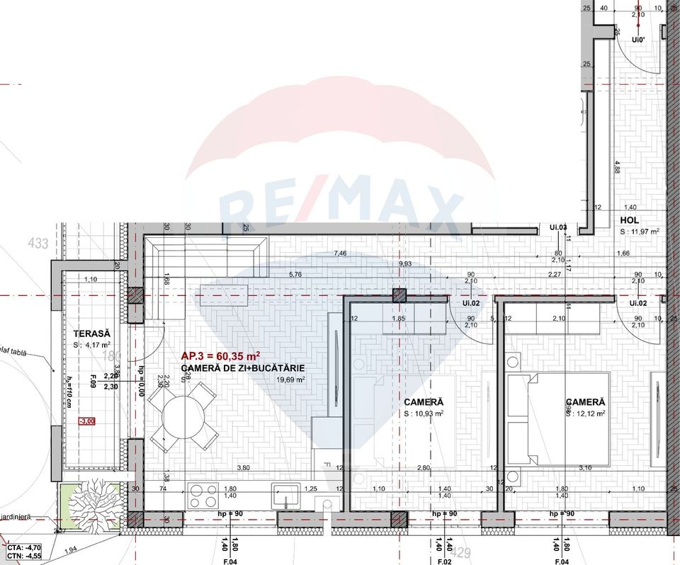 Apartament cu 2 camere  într-un bloc tip vilă cu priveliște spre Cluj