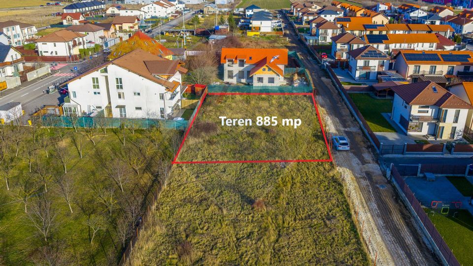 Teren intravilan 885mp de vânzare în Ghimbav – Cartierul Florilor