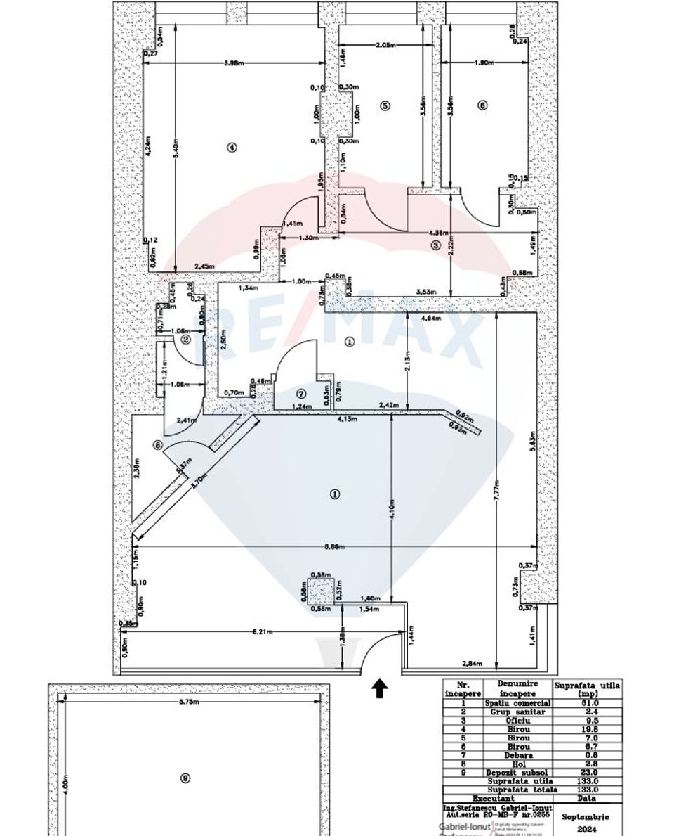 Spațiu comercial de inchiriat 133mp zona Rosetti/Romana