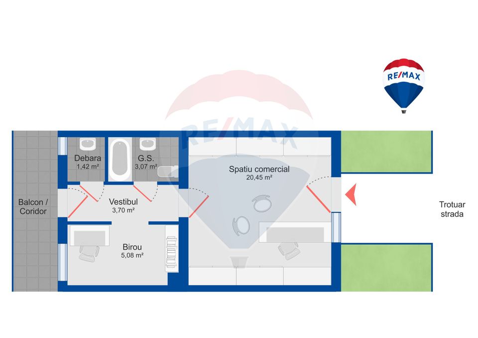 Apartament 33,55 mp în zona Centrul Civic Oradea, de vânzare