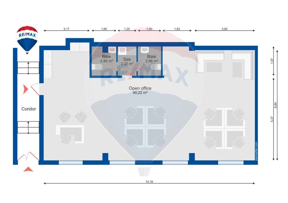 Spațiu comercial open space de vânzare, 102 mp, ultracentral, Oradea