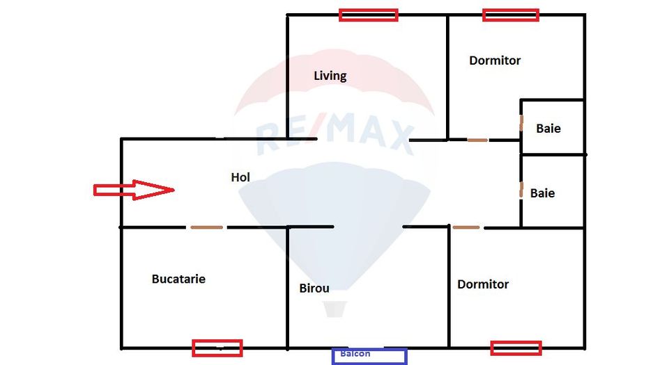 Apartament cu 4 camere, Centrul Civic