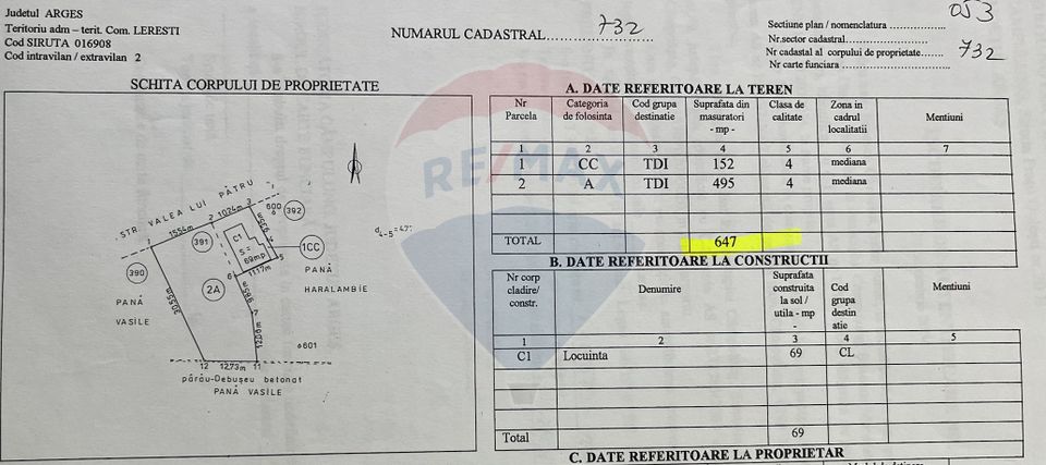 Casă si teren de vânzare in Leresti la super preț