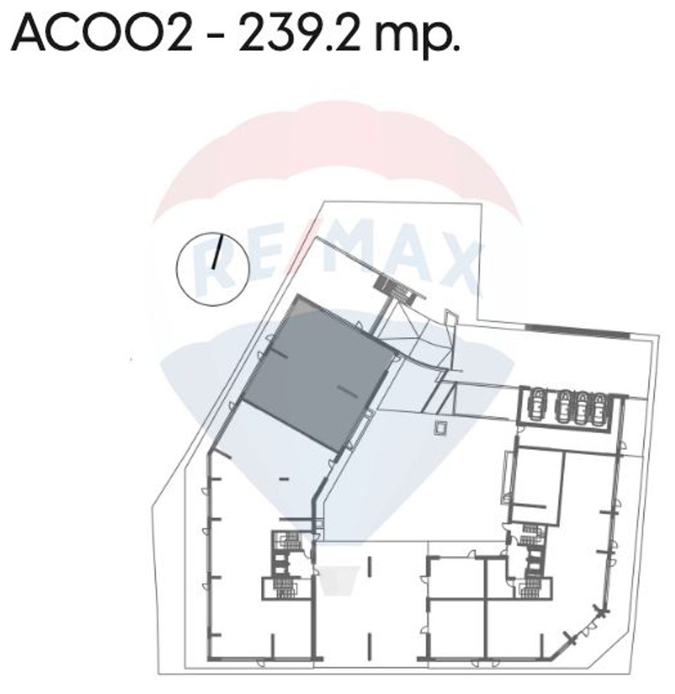 Spațiu comercial / birouri de vânzare  (239.2mp)– zona centrală