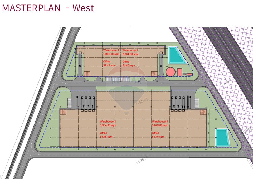 Teren logistic, PUZ aprobat, 7,63 ha, platforme + hale 23.396 mp. A0