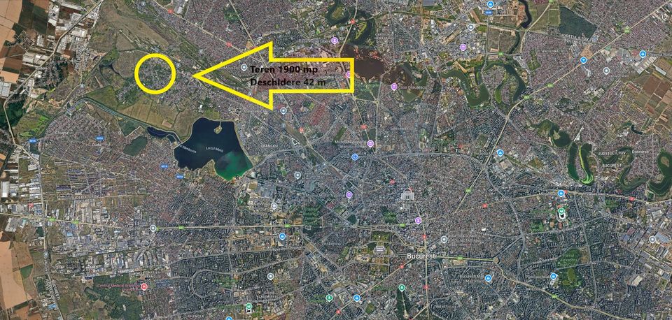 Teren de vanzare Strada Sculptorilor Giulesti, 1900 mp, deschidere 42m