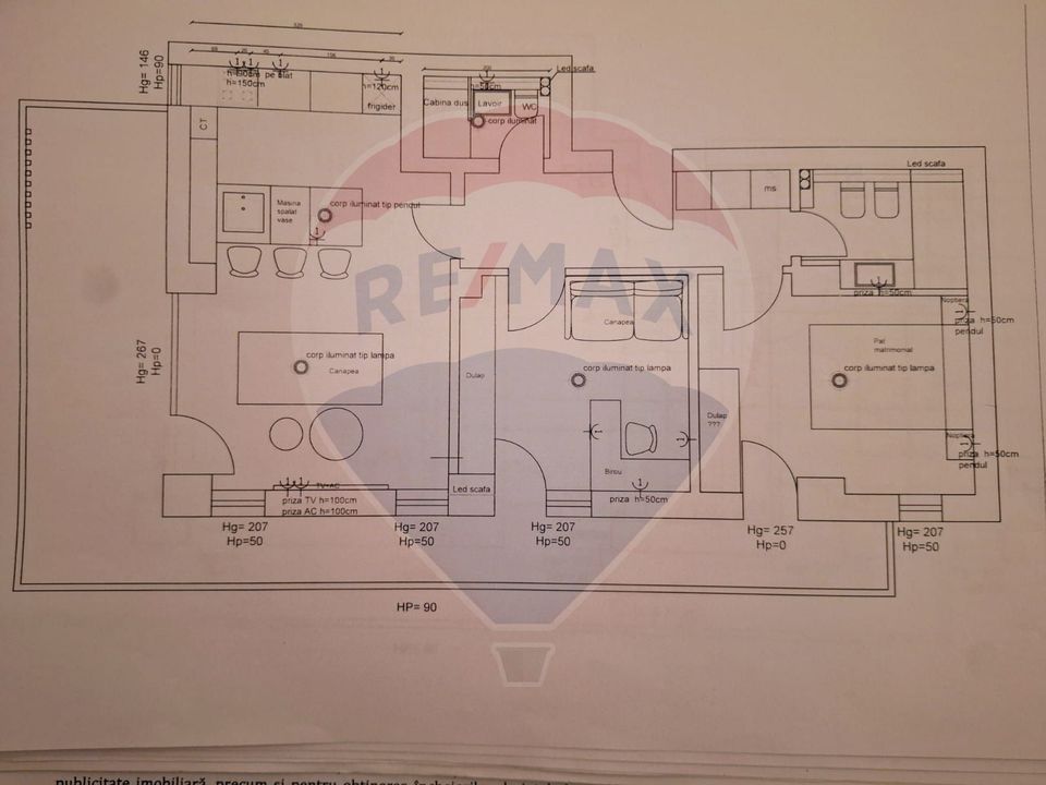 Apartament nou de 3 camere Nemobilat de inchiriat in zona Aviatiei