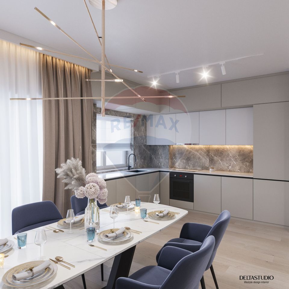 Penthouse cu 3 camere, orientare V, terasă 25 mp, Capitolis Residence