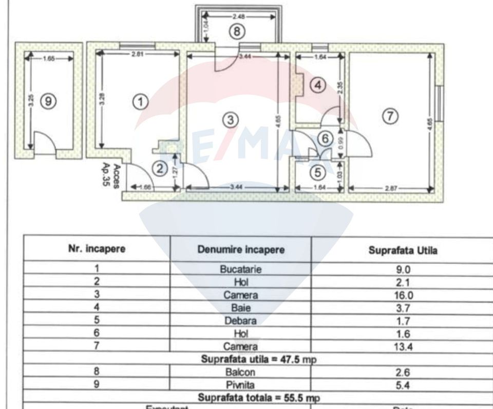 2 room Apartment for sale, Gemenii area