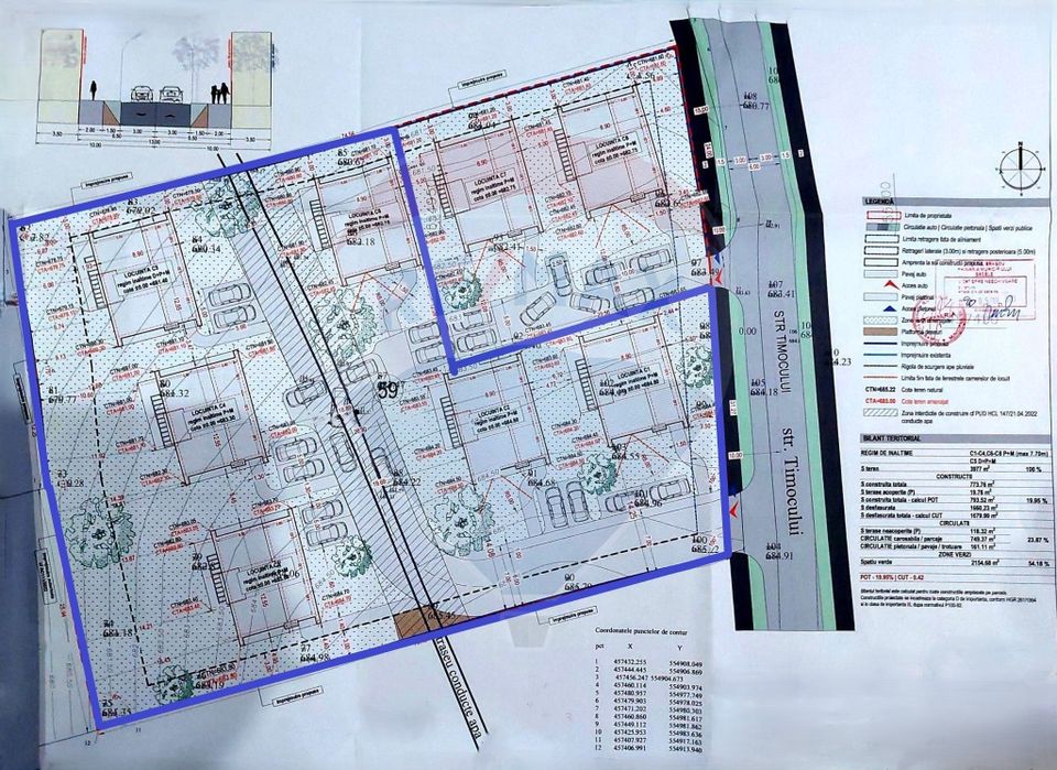 Proiect autorizat (AC) pentru constructia a 6 vile individuale P+M